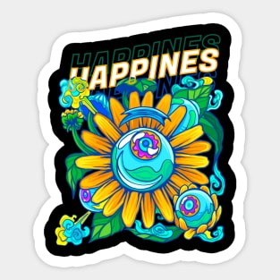 Happines Eyes and Sunflower Sticker